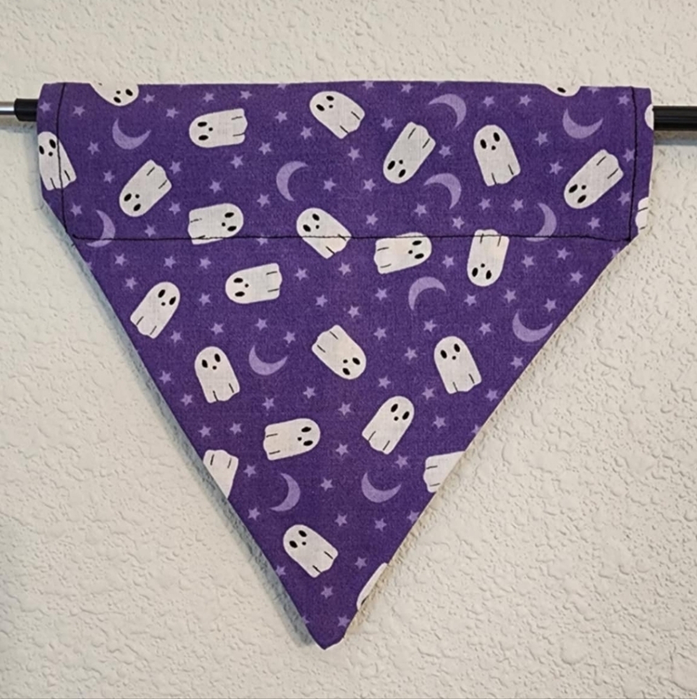 SMALL Purple Ghost Dog Bandana